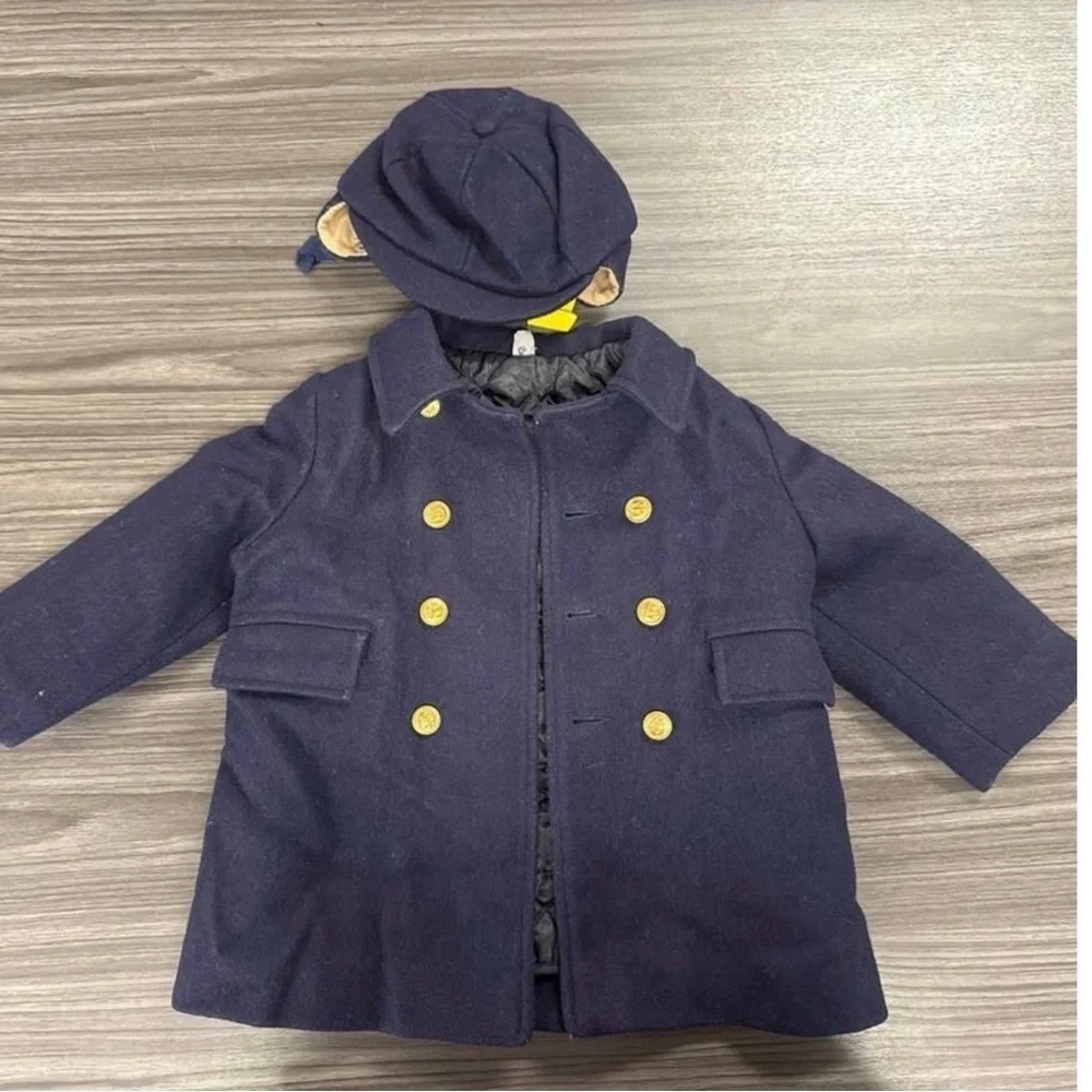 Fieldston clothes vintage pea coat and hat size 3TUnion made in the USA